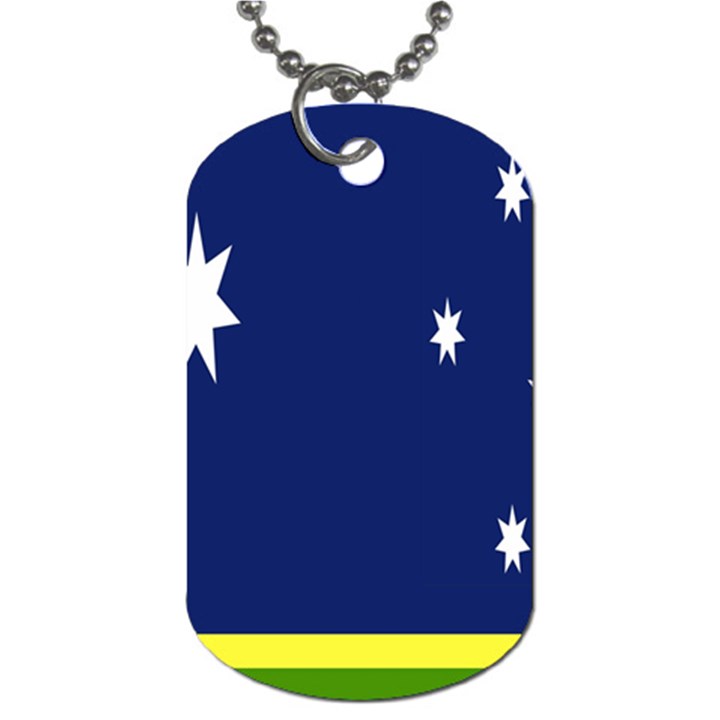 Flag Star Blue Green Yellow Dog Tag (One Side)