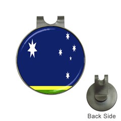 Flag Star Blue Green Yellow Hat Clips With Golf Markers by Mariart