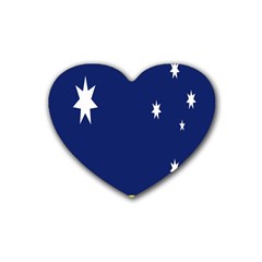 Flag Star Blue Green Yellow Rubber Coaster (heart)  by Mariart