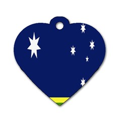 Flag Star Blue Green Yellow Dog Tag Heart (two Sides) by Mariart