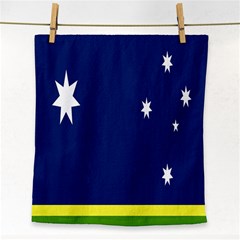 Flag Star Blue Green Yellow Face Towel by Mariart