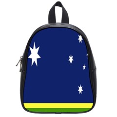 Flag Star Blue Green Yellow School Bags (small)  by Mariart