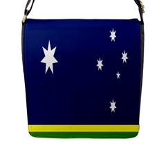 Flag Star Blue Green Yellow Flap Messenger Bag (l)  by Mariart