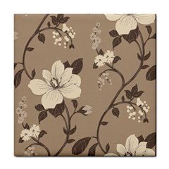 Floral Flower Rose Leaf Grey Tile Coasters by Mariart