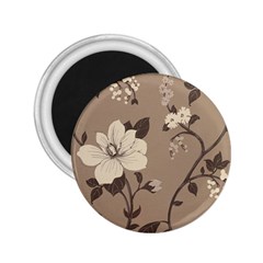 Floral Flower Rose Leaf Grey 2 25  Magnets by Mariart