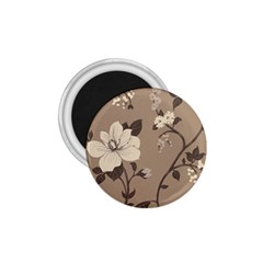 Floral Flower Rose Leaf Grey 1 75  Magnets by Mariart