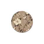 Floral Flower Rose Leaf Grey Golf Ball Marker Front