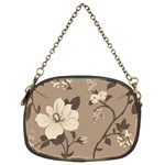 Floral Flower Rose Leaf Grey Chain Purses (Two Sides)  Back