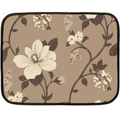 Floral Flower Rose Leaf Grey Fleece Blanket (mini) by Mariart