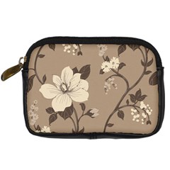 Floral Flower Rose Leaf Grey Digital Camera Cases by Mariart