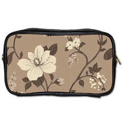 Floral Flower Rose Leaf Grey Toiletries Bags by Mariart