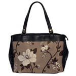 Floral Flower Rose Leaf Grey Office Handbags Front