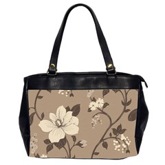 Floral Flower Rose Leaf Grey Office Handbags (2 Sides)  by Mariart