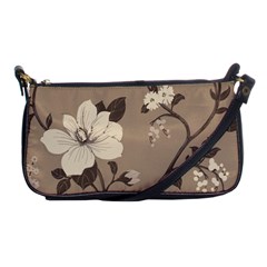 Floral Flower Rose Leaf Grey Shoulder Clutch Bags by Mariart