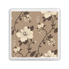 Floral Flower Rose Leaf Grey Memory Card Reader (square)  by Mariart