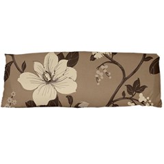 Floral Flower Rose Leaf Grey Body Pillow Case Dakimakura (two Sides) by Mariart