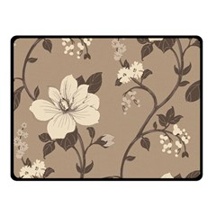 Floral Flower Rose Leaf Grey Double Sided Fleece Blanket (small)  by Mariart