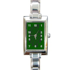 Dendron Diffusion Aggregation Flower Floral Leaf Green Purple Rectangle Italian Charm Watch by Mariart