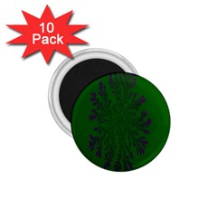 Dendron Diffusion Aggregation Flower Floral Leaf Green Purple 1 75  Magnets (10 Pack)  by Mariart