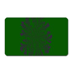 Dendron Diffusion Aggregation Flower Floral Leaf Green Purple Magnet (rectangular) by Mariart