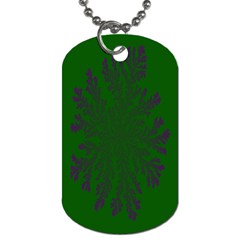 Dendron Diffusion Aggregation Flower Floral Leaf Green Purple Dog Tag (one Side) by Mariart