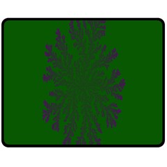 Dendron Diffusion Aggregation Flower Floral Leaf Green Purple Fleece Blanket (medium)  by Mariart