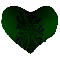 Dendron Diffusion Aggregation Flower Floral Leaf Green Purple Large 19  Premium Heart Shape Cushions by Mariart