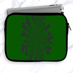 Dendron Diffusion Aggregation Flower Floral Leaf Green Purple Apple Ipad 2/3/4 Zipper Cases by Mariart