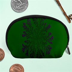 Dendron Diffusion Aggregation Flower Floral Leaf Green Purple Accessory Pouches (large)  by Mariart