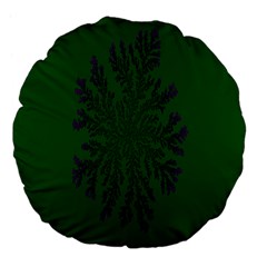 Dendron Diffusion Aggregation Flower Floral Leaf Green Purple Large 18  Premium Flano Round Cushions by Mariart