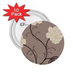 Flower Floral Black Grey Rose 2 25  Buttons (10 Pack) 