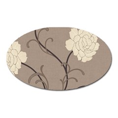 Flower Floral Black Grey Rose Oval Magnet