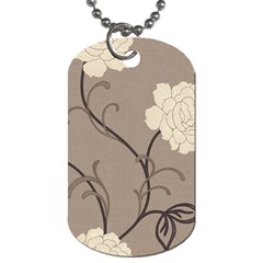 Flower Floral Black Grey Rose Dog Tag (one Side) by Mariart