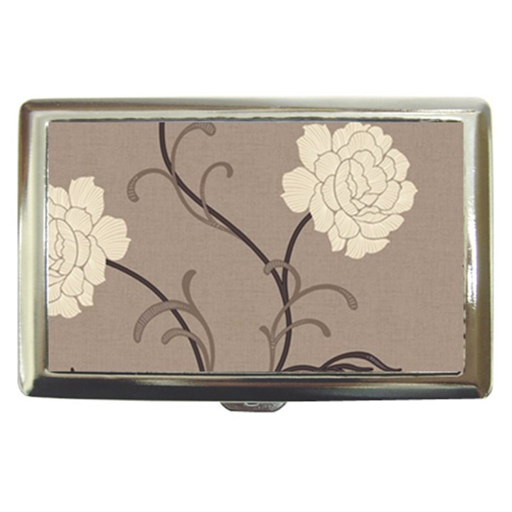 Flower Floral Black Grey Rose Cigarette Money Cases