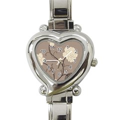 Flower Floral Black Grey Rose Heart Italian Charm Watch by Mariart