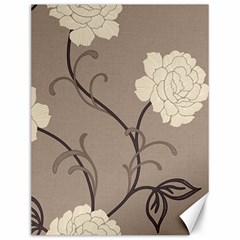 Flower Floral Black Grey Rose Canvas 12  X 16  