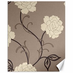 Flower Floral Black Grey Rose Canvas 16  X 20  