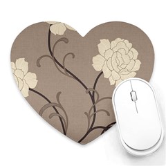 Flower Floral Black Grey Rose Heart Mousepads by Mariart