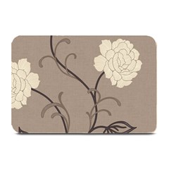 Flower Floral Black Grey Rose Plate Mats by Mariart