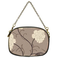 Flower Floral Black Grey Rose Chain Purses (One Side) 