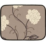 Flower Floral Black Grey Rose Fleece Blanket (Mini) 35 x27  Blanket