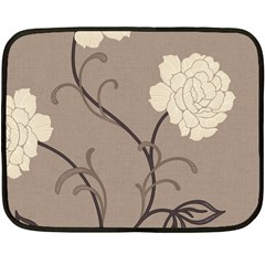 Flower Floral Black Grey Rose Double Sided Fleece Blanket (mini)  by Mariart