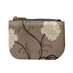 Flower Floral Black Grey Rose Mini Coin Purses