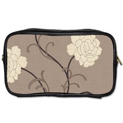 Flower Floral Black Grey Rose Toiletries Bags 2-side by Mariart