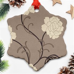 Flower Floral Black Grey Rose Ornament (snowflake) by Mariart