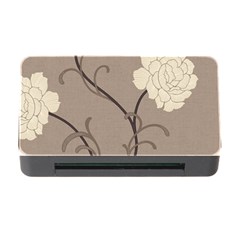 Flower Floral Black Grey Rose Memory Card Reader With Cf by Mariart