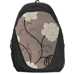 Flower Floral Black Grey Rose Backpack Bag by Mariart