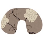 Flower Floral Black Grey Rose Travel Neck Pillows Front