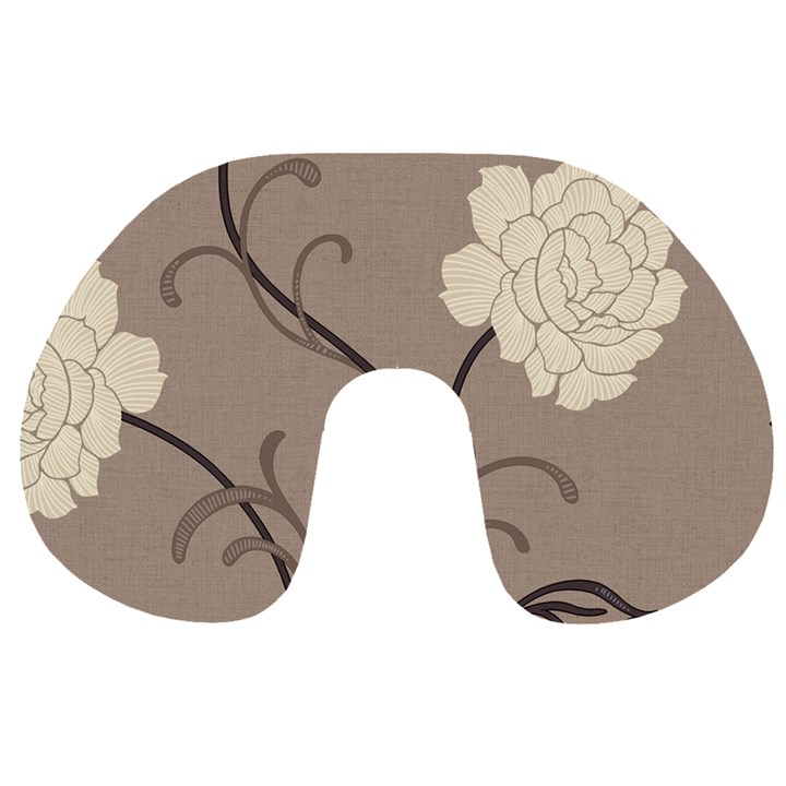 Flower Floral Black Grey Rose Travel Neck Pillows