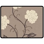 Flower Floral Black Grey Rose Double Sided Fleece Blanket (Large)  80 x60  Blanket Front